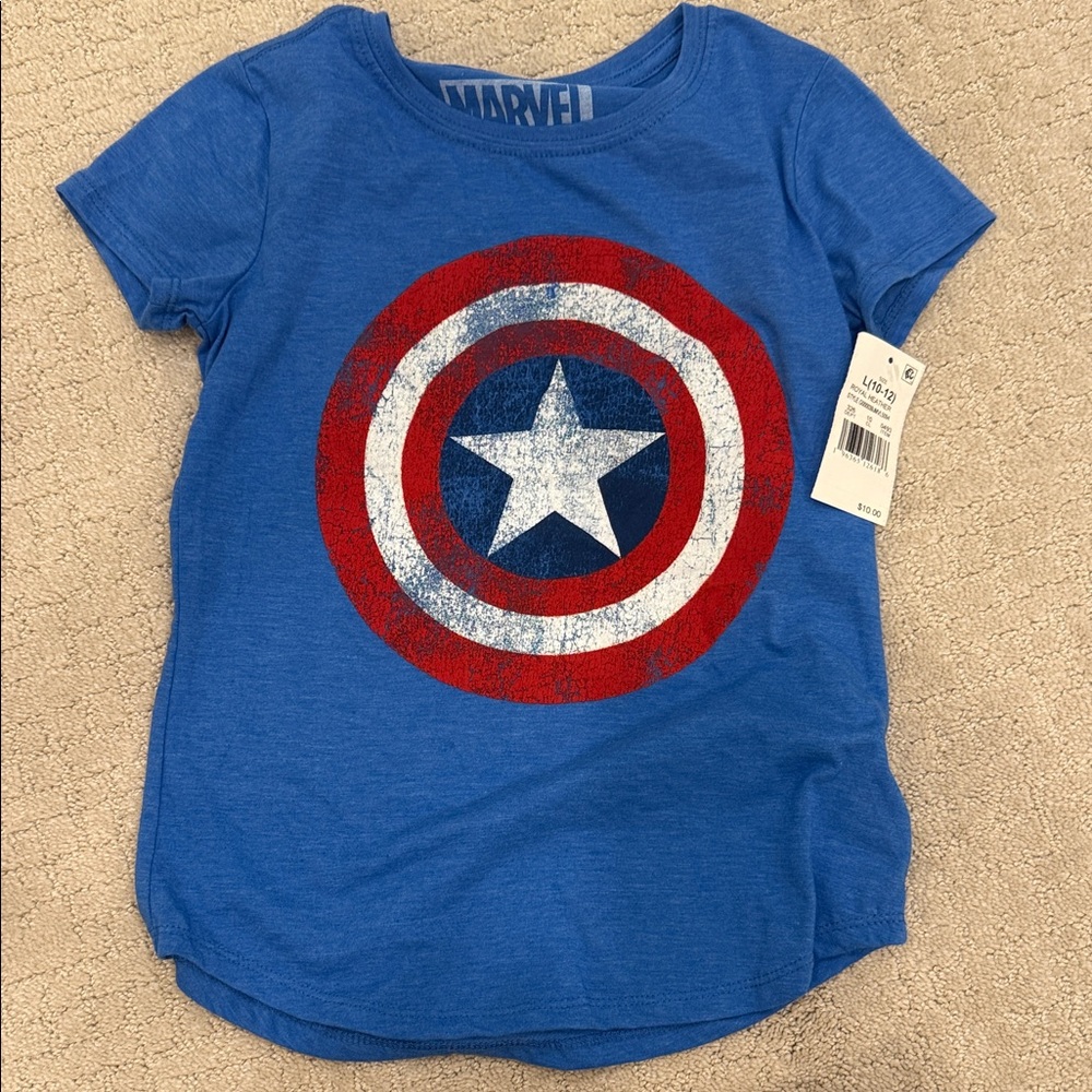 Marvel Blue Captain America Shield Tee